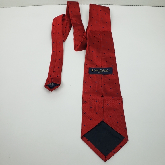Brooks Brothers Red Grid Polkadot Tie - Picture 3 of 7